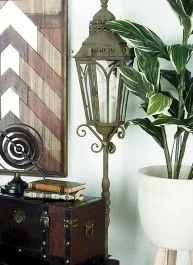 Rustic Scrollwork Floor Lantern