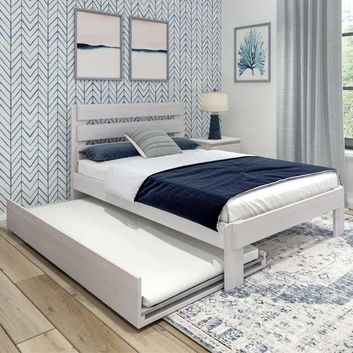 Rustic Slatted Bed + Trundle – Full
