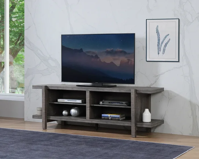 Rustic TV Stand with Open Shelving