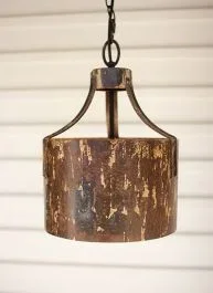 Rustic Weathered Metal Pendant Light