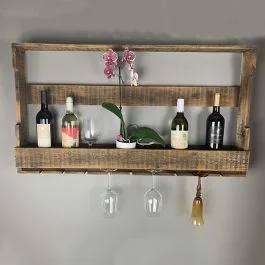 Rustic Wooden Wine Wall Rack
