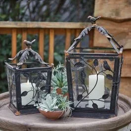 Rustic Woodland Candle Lanterns Set of 2
