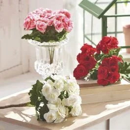 Shades of Romance Faux Begonia Bush Set of 3