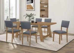 Sharon 7-piece Rectangular Dining Table Set Brown