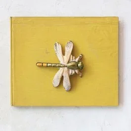 Shimmering Stoneware Dragonfly Figure