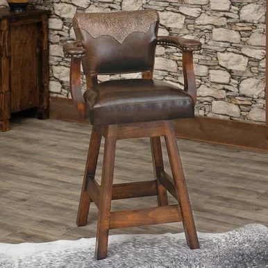 Sierra Canyon Tooled Leather Barstool