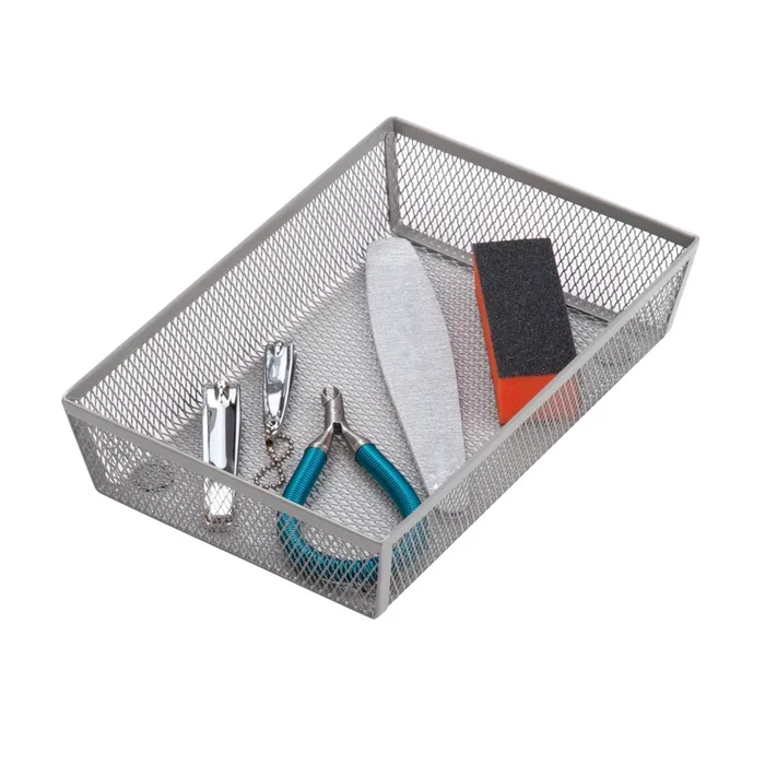 Silver 9” x 6” Steel Mesh Multi-Purpose Organizer