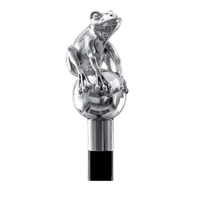 Silver Frog Walking Stick