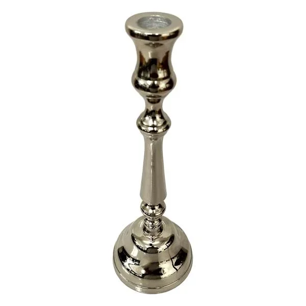 Silver Taper Candle Holder, 10.7″