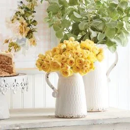 Simple Charms Distressed Pitcher Vase Collection