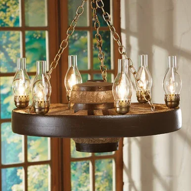 Small Wagon Wheel Chandelier