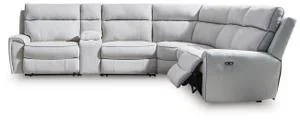 Social Pointe 6-piece Reclining Sectional With Storage Console