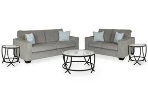 Sofa and Loveseat With Coffee Table and 2 End Tables