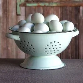 Soft Blue Enamelware Colander