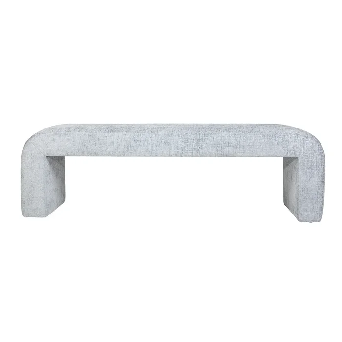 Sophia Casual Large Upholstered Accent Bench – Blue