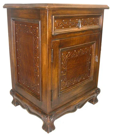 Spanish Single Drawer and Door Nightstand