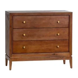 Stained Wood 3 Drawer Chest | SHIPS FREE