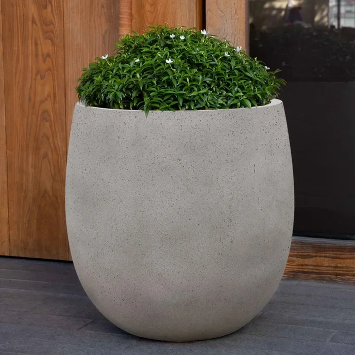 Stone Grey Lite Fiber Clay Bullet Planter – Available in 3 Sizes
