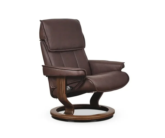 Stressless® Admiral Recliner & Ottoman – Chocolate