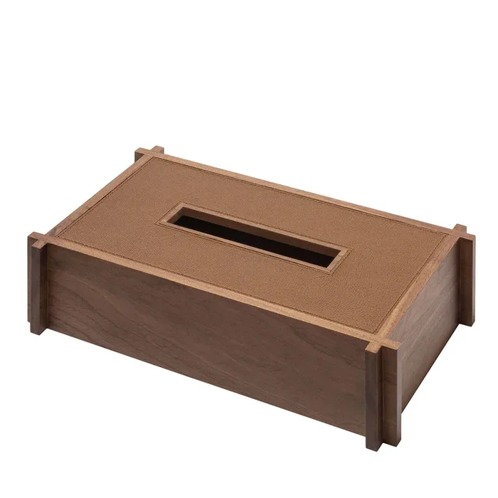Structura Leather & Wood Rectangular Tissue Holder #1