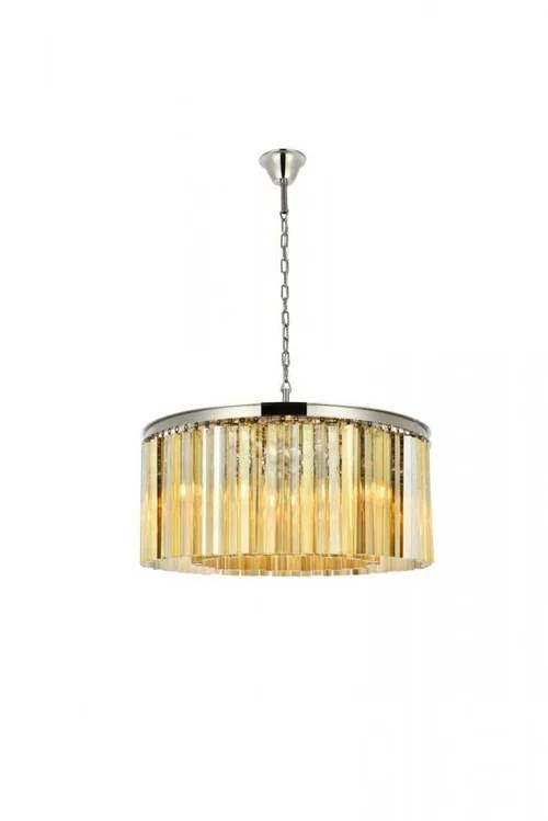 Sydney 8 light polished nickel Chandelier Golden Teak (Smoky) Royal Cut Crystal (758|1208D31PN-GT/RC)