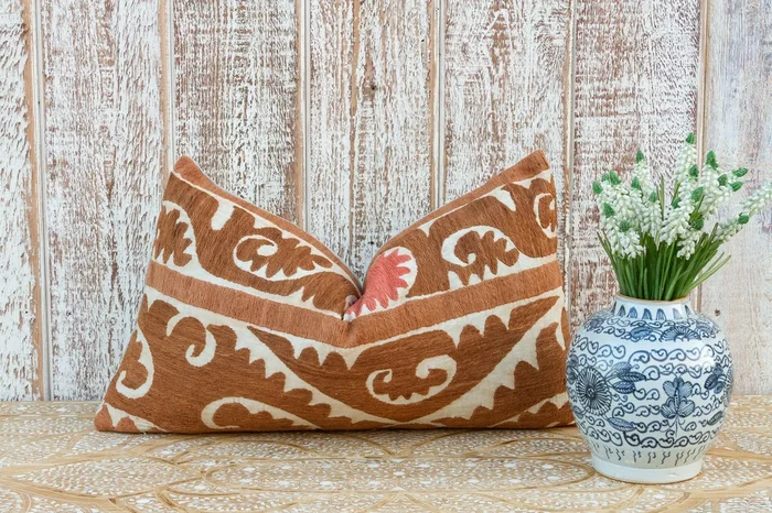 Tahmina Thuja Suzani Lumbar Pillow