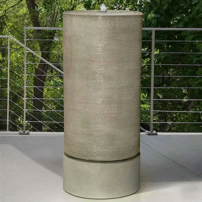 Tall Cylinder Fountain – Verde (Additional Patinas Available)