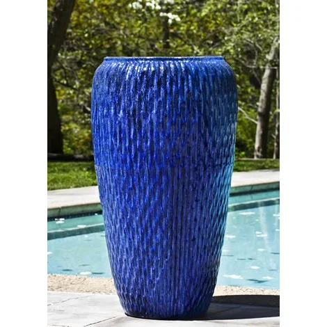 Tall Glazed Terra Cotta Jar Planter – Riviera Blue