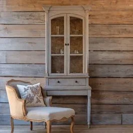 Tall Rustic Cottage Curio Cabinet | SHIPS FREE
