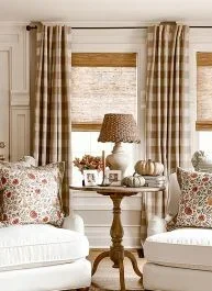 Tan and Linen Buffalo Check Room Darkening Curtain Panel Set of 2 52×84