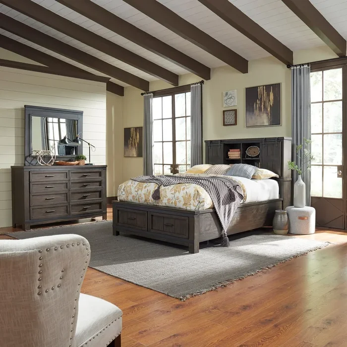 Thornwood Hills 3-Piece King Panel Bookcase Bed Set