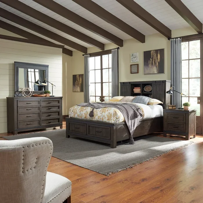 Thornwood Hills 4-Piece King Bookcase Bed Set