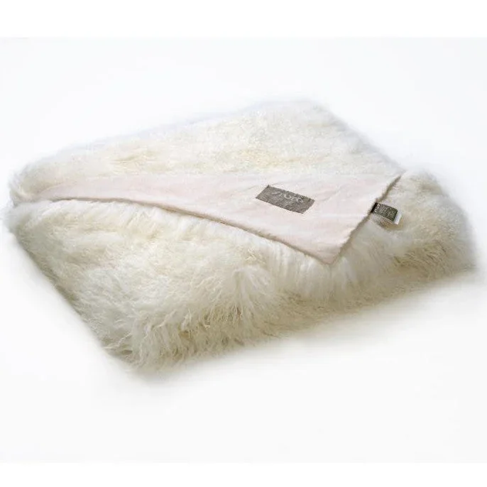 Tibetan Lamb Throw – Ivory