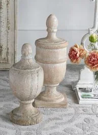 Timeworn Whitewash Decorative Finial