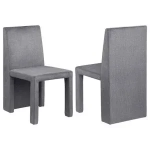 Tordera Velvet Upholstered Dining Side Chair Grey (set of 2)