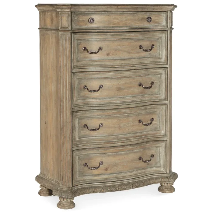 Traditional 5-Drawer Chest with Removable Felt Liner