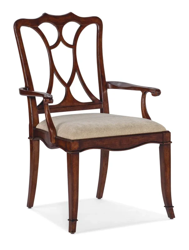 Traditional Arm Chair with Upholstered Seat
