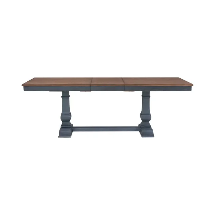 Traditional Dining Table with Double Pedestal Base
