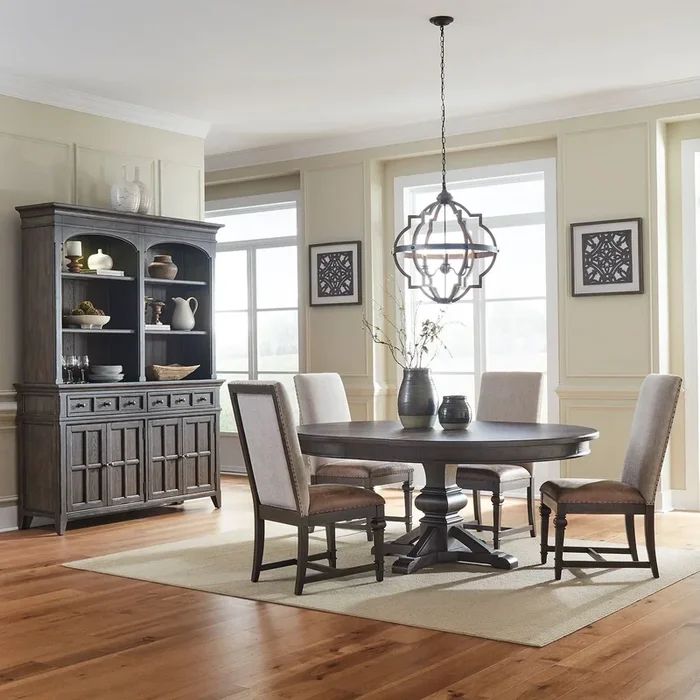 Traditional Optional 5-Piece Dining Pedestal Table Set