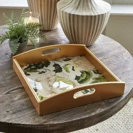 Tranquil Gardens Wood Tray With Handles