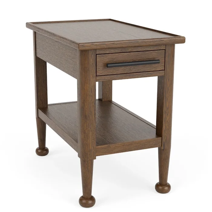 Transitional 1-Drawer Chairside Table with Shelf