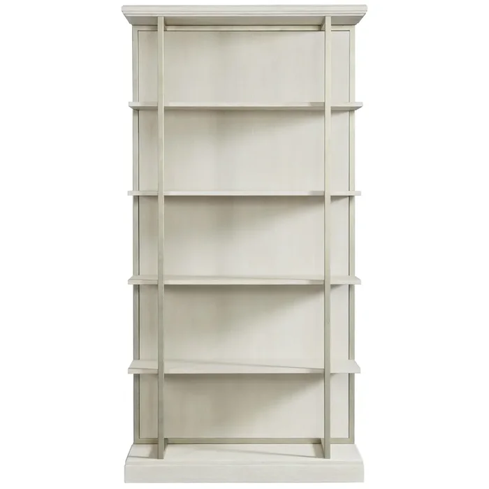 Transitional 4-Shelf Bookcase with Metal Accents
