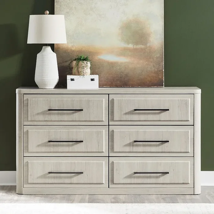 Transitional 6-Drawer Dresser with Felt Lined Top Drawers