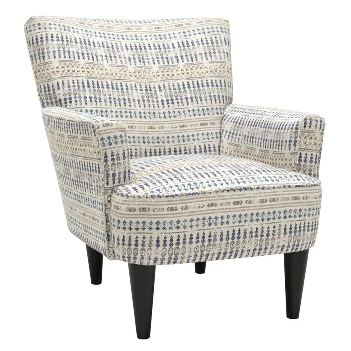 Transitional Accent Chair with Tapered Wood Legs