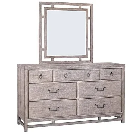 Transitional Dresser & Mirror Set