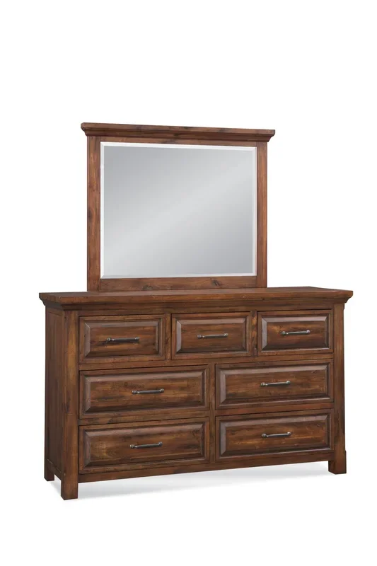 Transitional Dresser & Mirror Set with Cedar-Lined Drawers