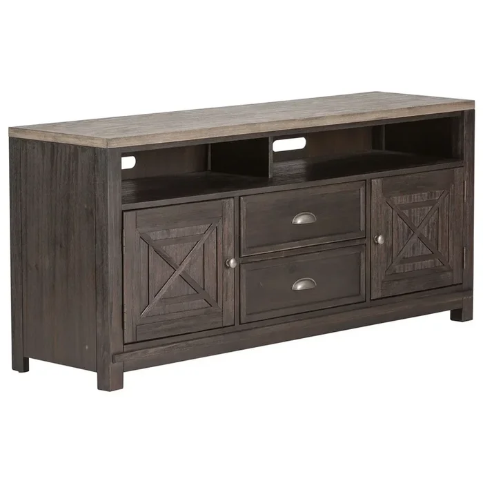 Transitional Entertainment TV Stand with Adjustable Shelves