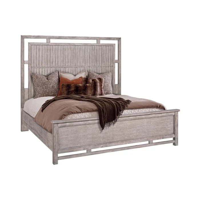 Transitional King Panel Bed with USB Ports