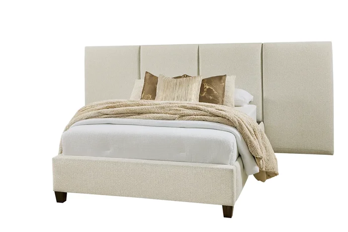 Transitional King Upholstered Wall Bed with Low-Profile Footboard