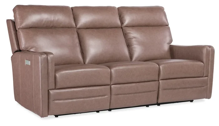 Transitional Power Reclining Sofa with USB Port